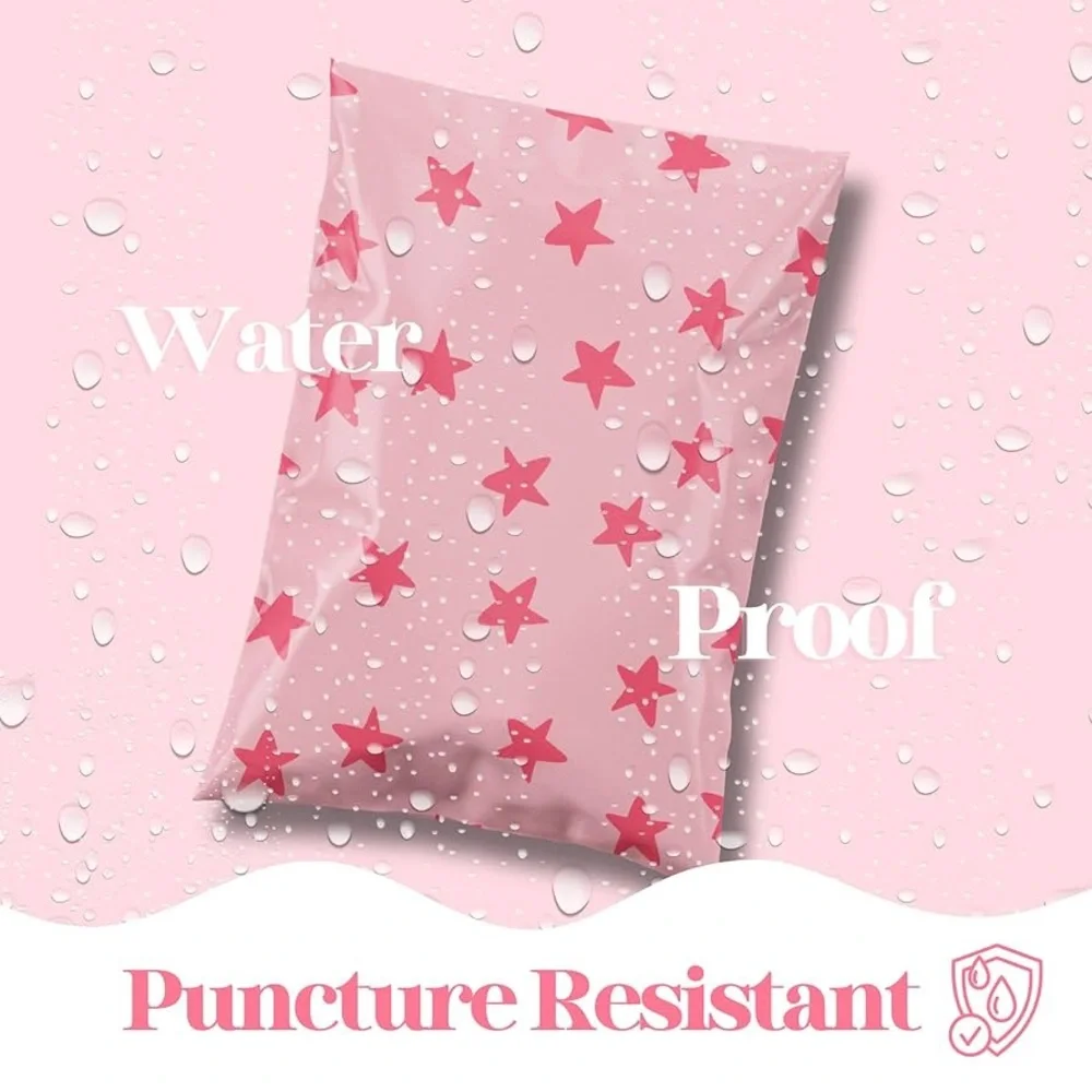 Pretty Package Seeing Stars Pink 6x9 Poly Mailers -‎ Pack of 25